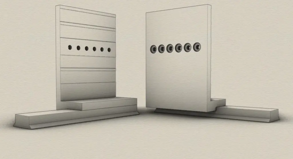 CAD-Ansicht eines Nodalpunktadapters, Vorder- und Rückansicht