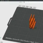 3D-Druckvorschau einer Aufhängung im Bambu Studio für den Bambu Lab P1S Drucker