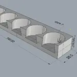 CAD-Skizze 3D Druck Vallejo Farben Regal mit Maßen
