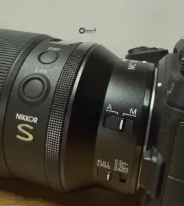 Detailansicht NIKKOR Z MC 105mm f/2.8 VR S – Schalter für Fokus und Limitierung