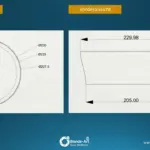 Technische Zeichnung der 3D-gedruckten Wasserschale mit Draufsicht und Vorderansicht inklusive Bemaßung