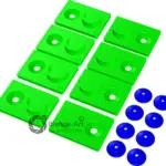 3D-gedruckte Filamentrollenhalter und Eindrückscheiben für die Montage von Rundholzstangen zur Filamentlagerung