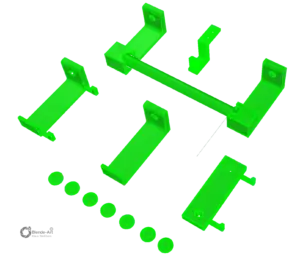 3D gedrucktes Hakensystem Set mit verschiedenen verschraubbaren Haken und Halterungen für Kleiderschrank, Garderobe und Küche