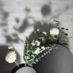moderne minimalistische Design Vasen 2er Set mit Kunstblumen Dekoration
