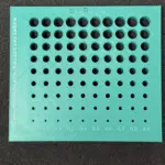 3D-gedruckte Lochkalibrierungs-Prüfplatte aus ASA mit Bohrungen von 2,0 bis 10,9 mm