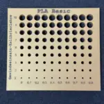 3D-gedruckte Lochkalibrierungs-Prüfplatte aus PLA Basic mit Bohrungen von 2,0 bis 10,9 mm