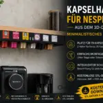 Kapselhalter für Nespresso 3D Druck – zwei Halter für insgesamt 70 Kapseln unter dem Regal