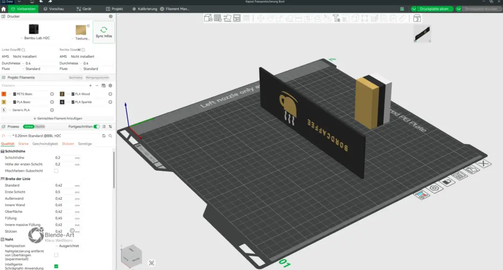 BORDCAFFEE-Transportsicherung für Nespresso-Kapselhalter in Bambu Studio