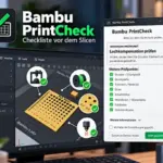 Bambu PrintCheck Checkliste vor dem Slicen in Bambu Studio mit Lochkompensation und weiteren Prüfpunkten