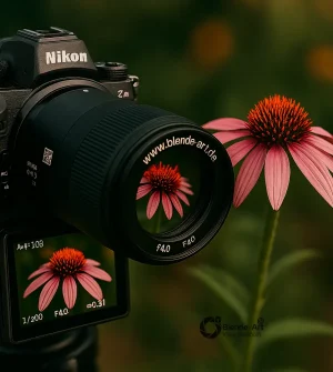 Makrofotografie mit der Nikon Z im Live-View Nikon Z-Kamera mit Makroobjektiv fotografiert Blüte im Live-View