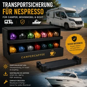 Transportsicherung für Nespresso-Kapselhalter für Camper, Wohnmobil und Boot
