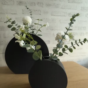 moderne minimalistische Vasen 2er Set mit Kunstblumen Wohnzimmer Dekoration